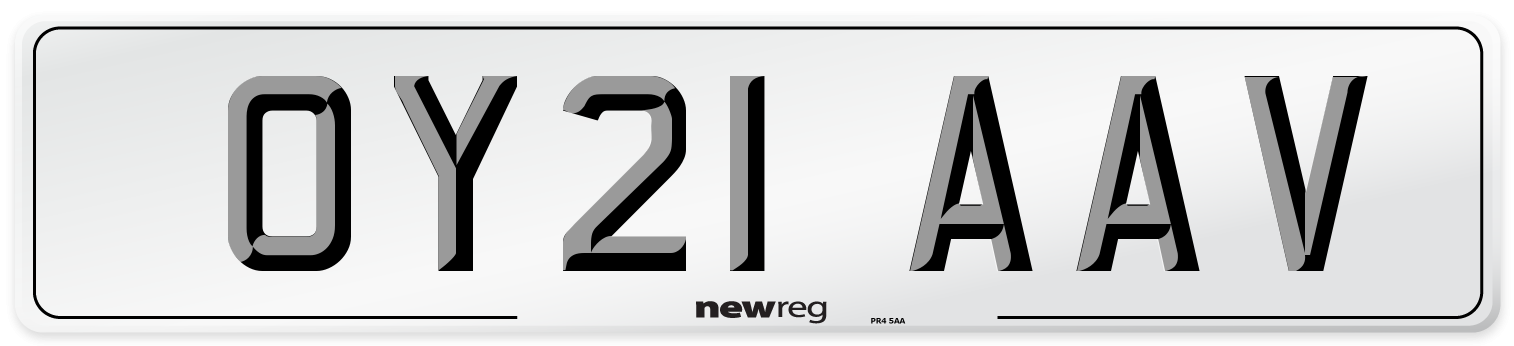 OY21 AAV Number Plate from New Reg